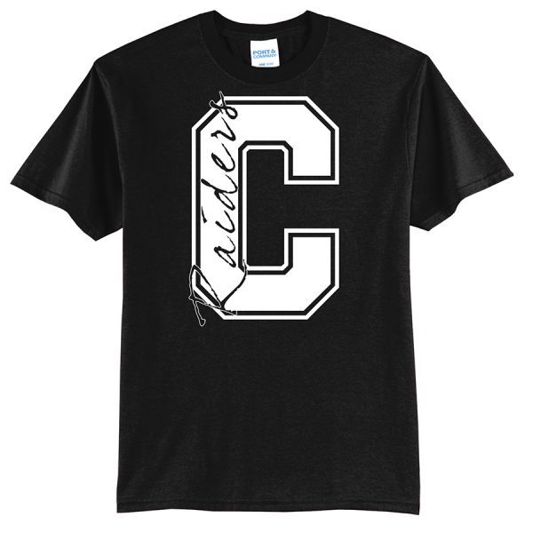 Black C Raiders Port and Company Core Blend Tee