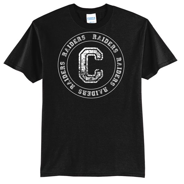 Black C Raiders Circle Port and Company Core Blend Tee