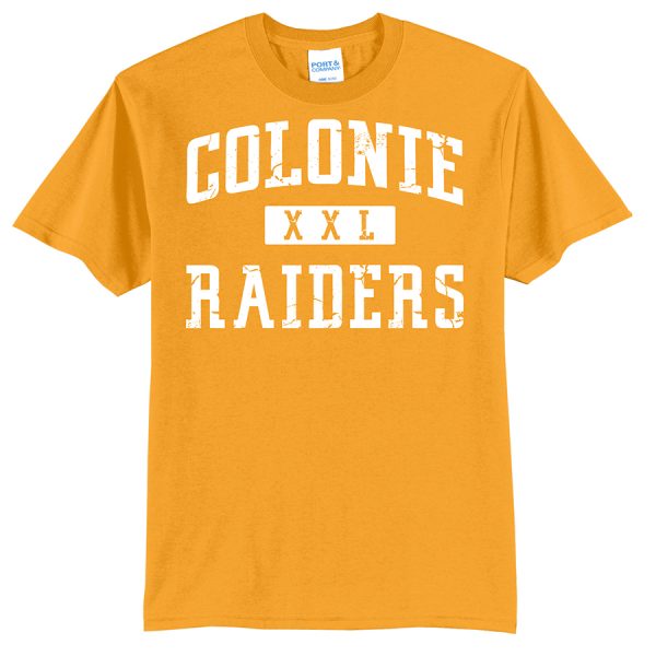 Gold Colonie Raiders XXL Port and Company Core Blend Tee