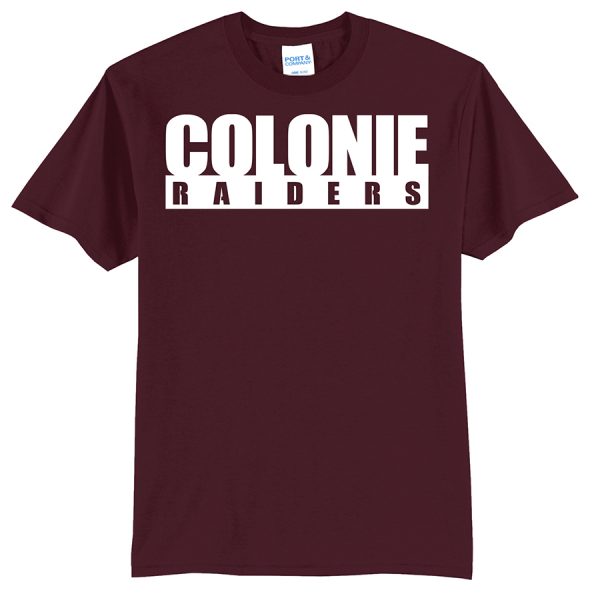 Maroon Colonie Raiders Port and Company Core Blend Tee