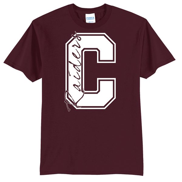 Maroon C Raiders Port and Company Core Blend Tee