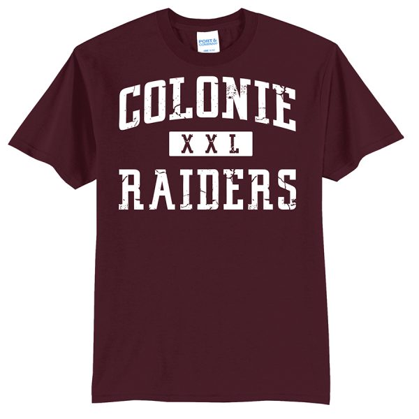 Maroon Colonie Raiders XXL Port and Company Core Blend Tee