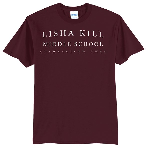 Maroon Lisha Kill (horizontal) Port and Company Core Blend Tee