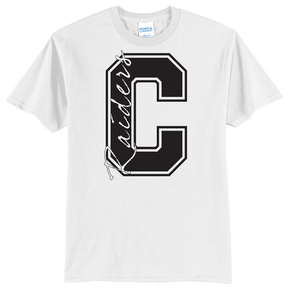 White C Raiders Port and Company Core Blend Tee