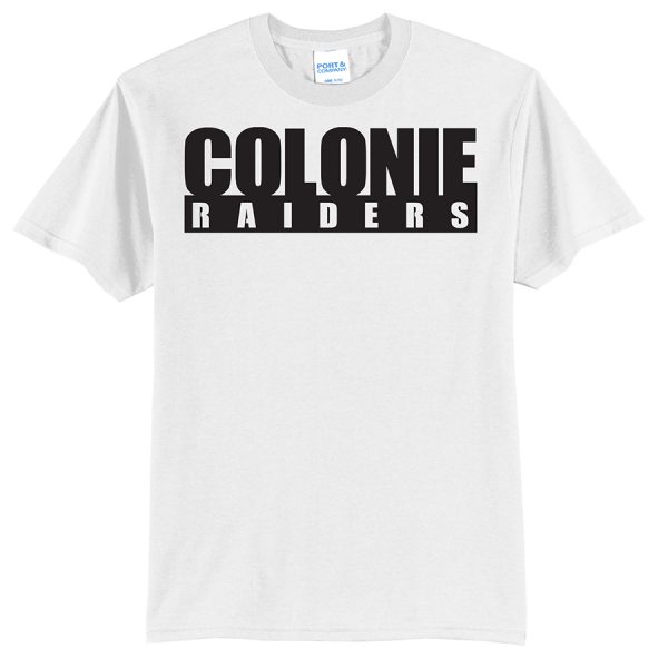 White Colonie Raiders Port and Company Core Blend Tee