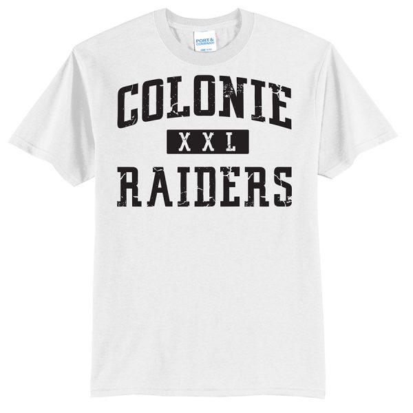 White Colonie Raiders XXL Port and Company Core Blend Tee