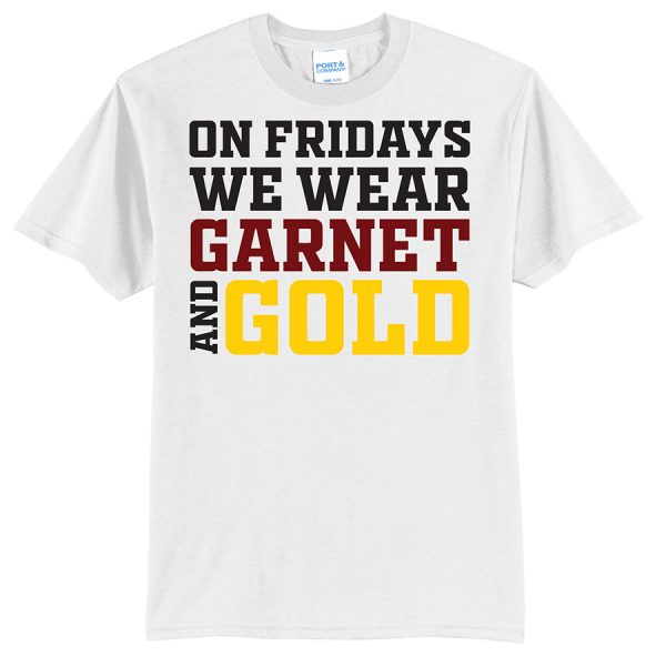 White Garnet And Gold Port and Company Core Blend Tee