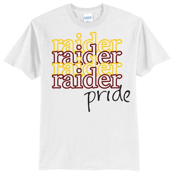 White Raider Pride Port and Company Core Blend Tee