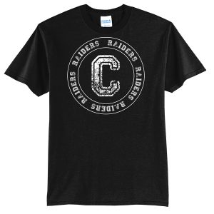 Black C Raiders Circle Port and Company Youth Core Blend Tee
