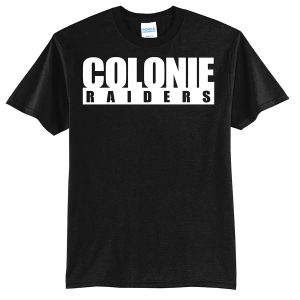 Black Colonie Raiders Port and Company Youth Core Blend Tee