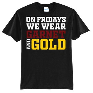 Black Garnet And Gold Port and Company Youth Core Blend Tee