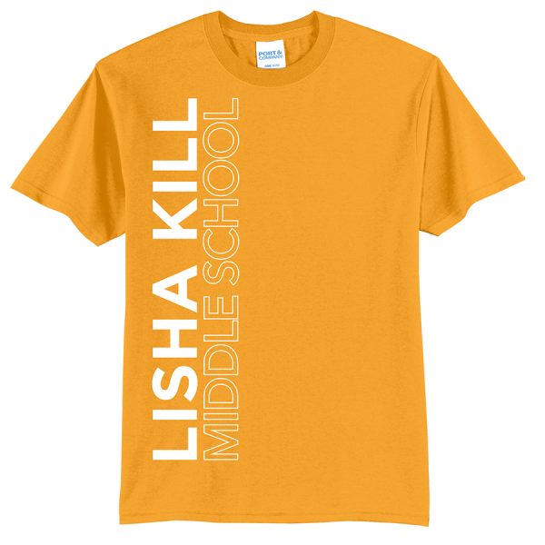 Gold Lisha Kill (vertical) Port and Company Youth Core Blend Tee