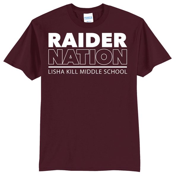 Maroon Raider Nation Port and Company Youth Core Blend Tee