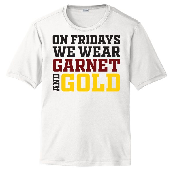 White Garnet And Gold Performance Cooling Tee