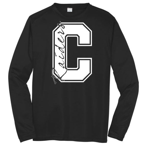 Black C Raiders Long Sleeve Performance Cooling Tee