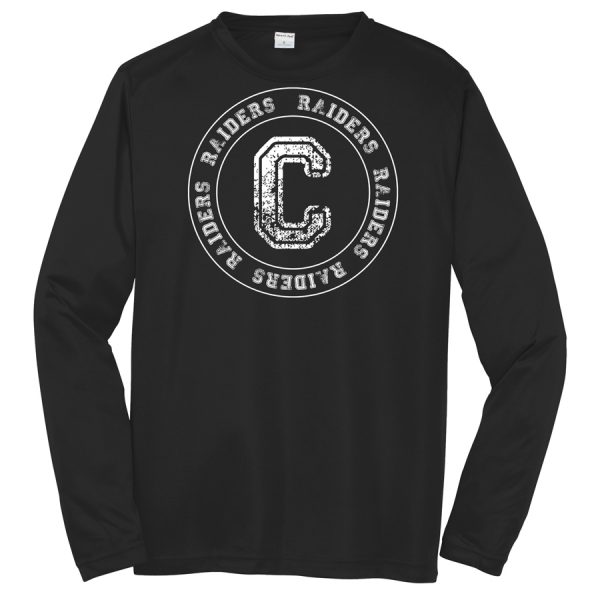 Black C Raiders Circle Long Sleeve Performance Cooling Tee