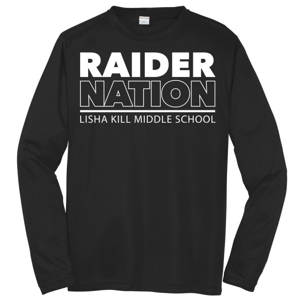 Black Raider Nation Long Sleeve Performance Cooling Tee