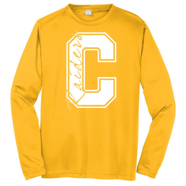 Gold C Raiders Long Sleeve Performance Cooling Tee