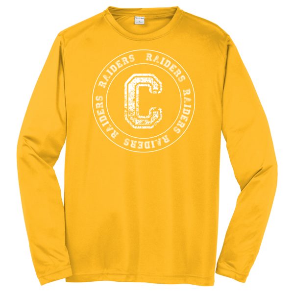 Gold C Raiders Circle Long Sleeve Performance Cooling Tee