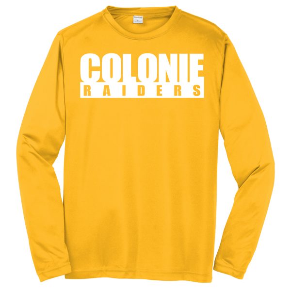 Gold Colonie Raiders Long Sleeve Performance Cooling Tee