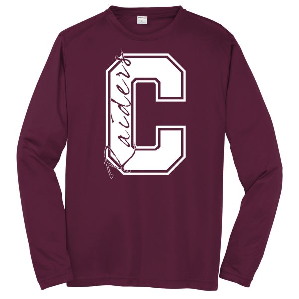 Maroon C Raiders Long Sleeve Performance Cooling Tee