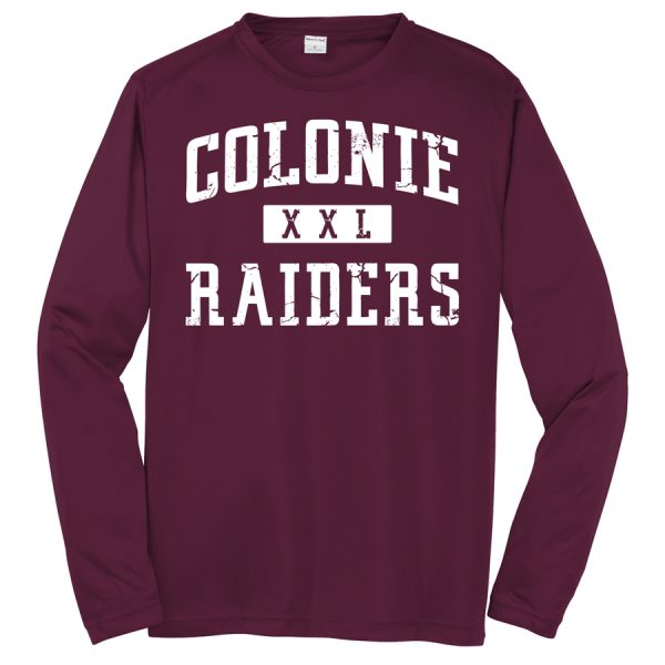 Maroon Colonie Raiders XXL Long Sleeve Performance Cooling Tee