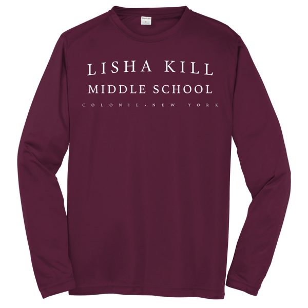 Maroon Lisha Kill (horizontal) Long Sleeve Performance Cooling Tee