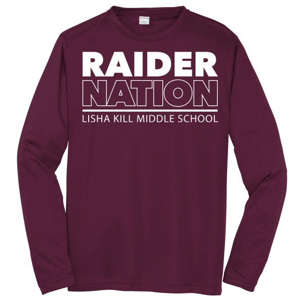 Maroon Raider Nation Long Sleeve Performance Cooling Tee