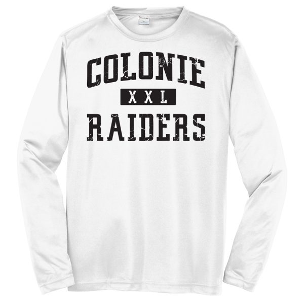 White Colonie Raiders XXL Long Sleeve Performance Cooling Tee