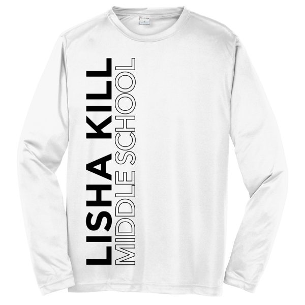 White Lisha Kill (vertical) Long Sleeve Performance Cooling Tee