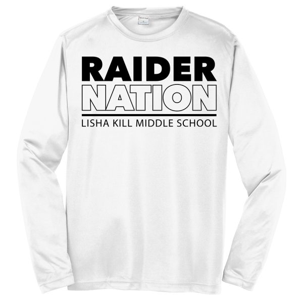 White Raider Nation Long Sleeve Performance Cooling Tee