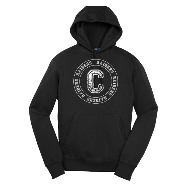 Black C Raiders Circle Youth Sport-Tek Pullover Hooded Sweatshirt