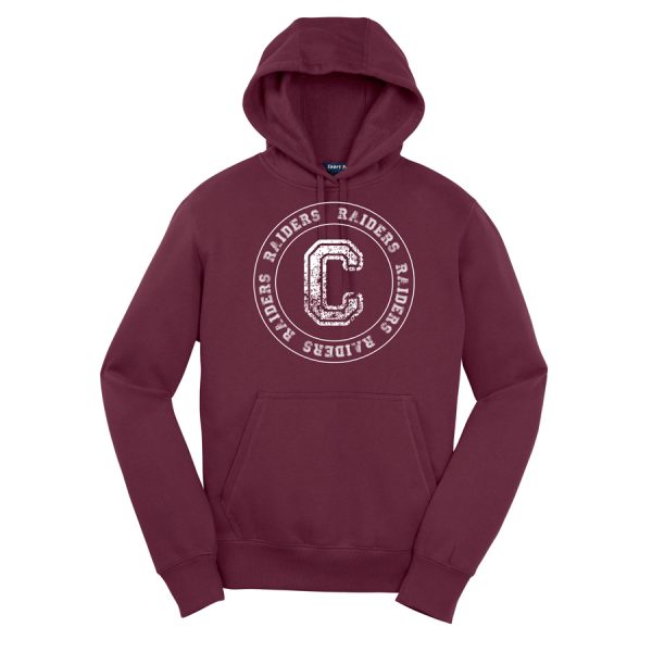 Maroon C Raiders Circle Youth Sport-Tek Pullover Hooded Sweatshirt