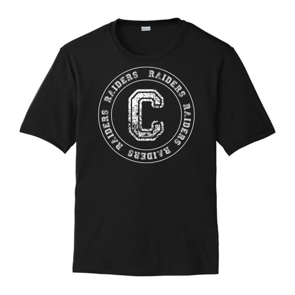 Black C Raiders Circle Youth Performance Cooling Tee