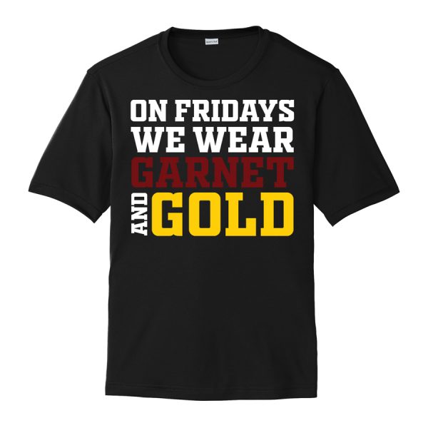 Black Garnet And Gold Youth Performance Cooling Tee