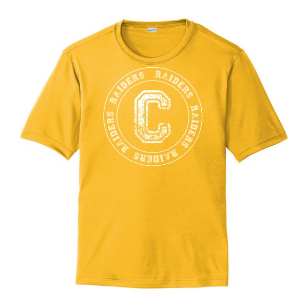 Gold C Raiders Circle Youth Performance Cooling Tee