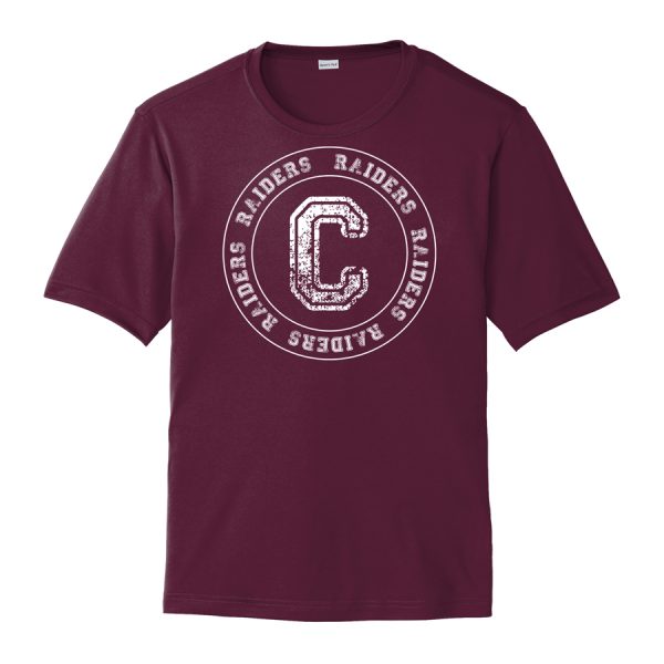 Maroon C Raiders Circle Youth Performance Cooling Tee