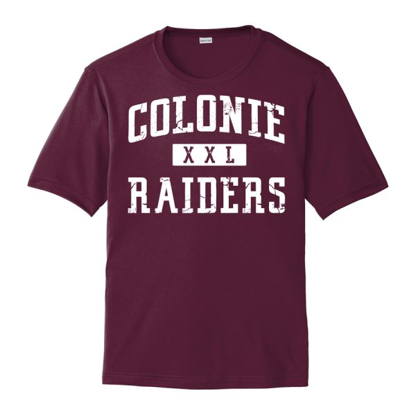 Maroon Colonie Raiders XXL Youth Performance Cooling Tee