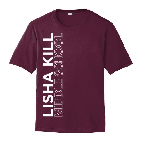 Maroon Lisha Kill (vertical) Youth Performance Cooling Tee