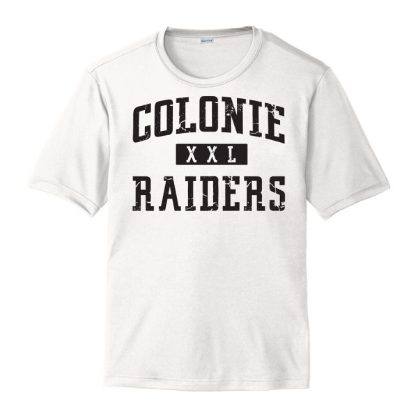 White Colonie Raiders XXL Youth Performance Cooling Tee