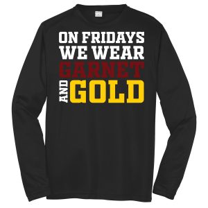 Black Garnet And Gold Youth Long Sleeve Performance Cooling Tee