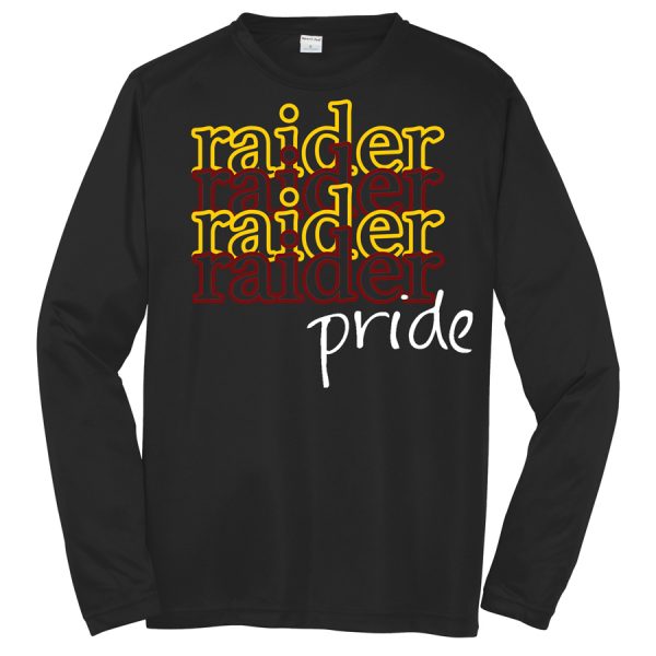 Black Raider Pride Youth Long Sleeve Performance Cooling Tee