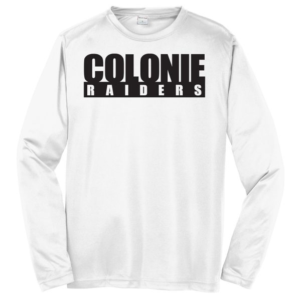 White Colonie Raiders Youth Long Sleeve Performance Cooling Tee